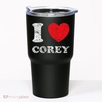 Distressed Grunge Worn Out Style I Love Corey Tumbler thumb 0