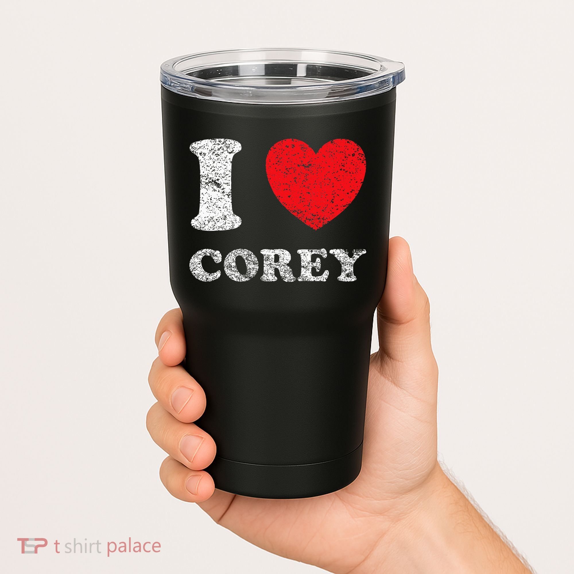 Distressed Grunge Worn Out Style I Love Corey Tumbler