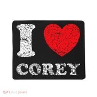 Distressed Grunge Worn Out Style I Love Corey Mousepad thumb 0