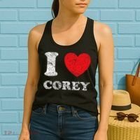 Distressed Grunge Worn Out Style I Love Corey Women's Tank Top thumb 2
