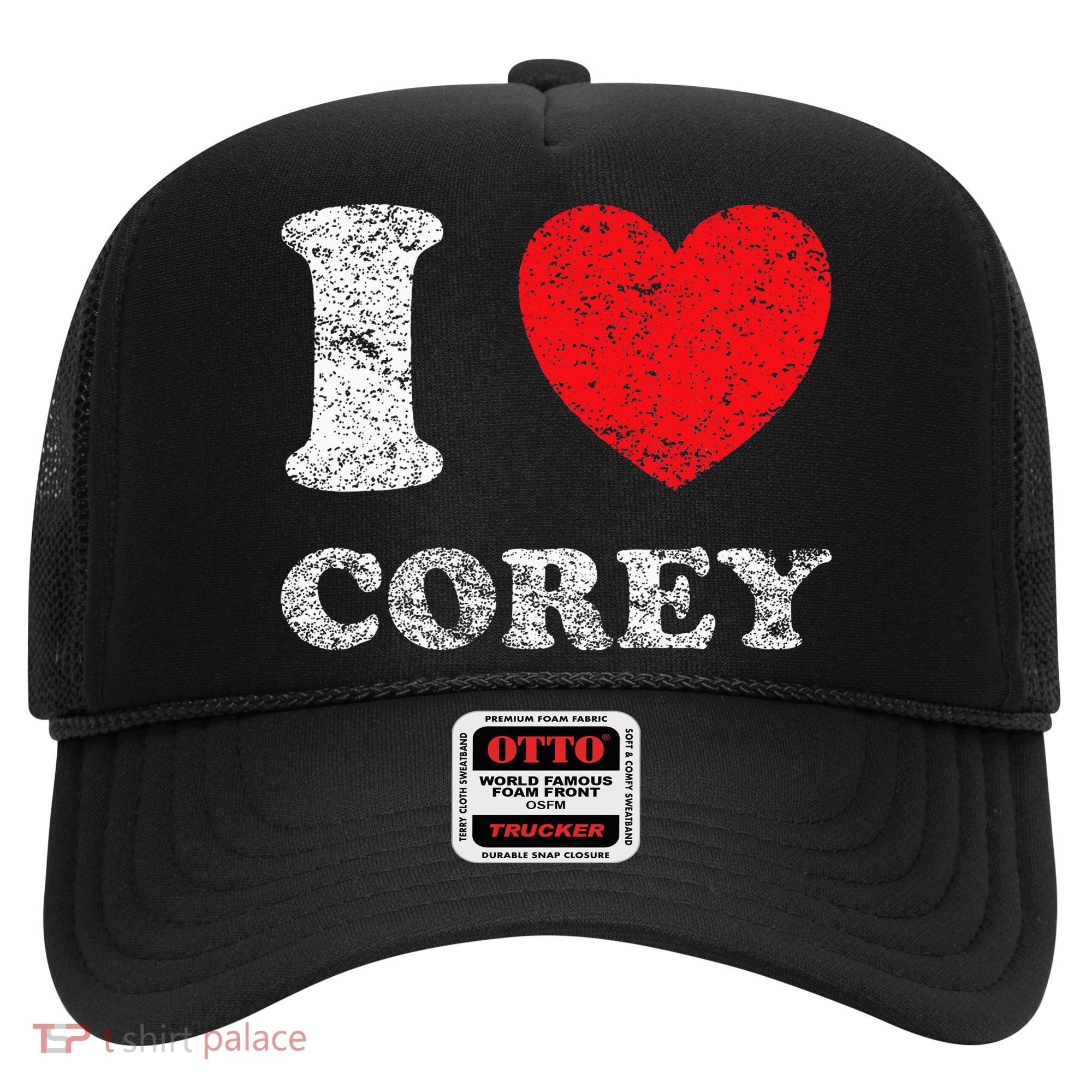 Distressed Grunge Worn Out Style I Love Corey Hat