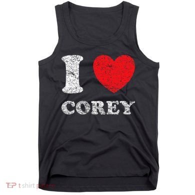Distressed Grunge Worn Out Style I Love Corey Tank Top
