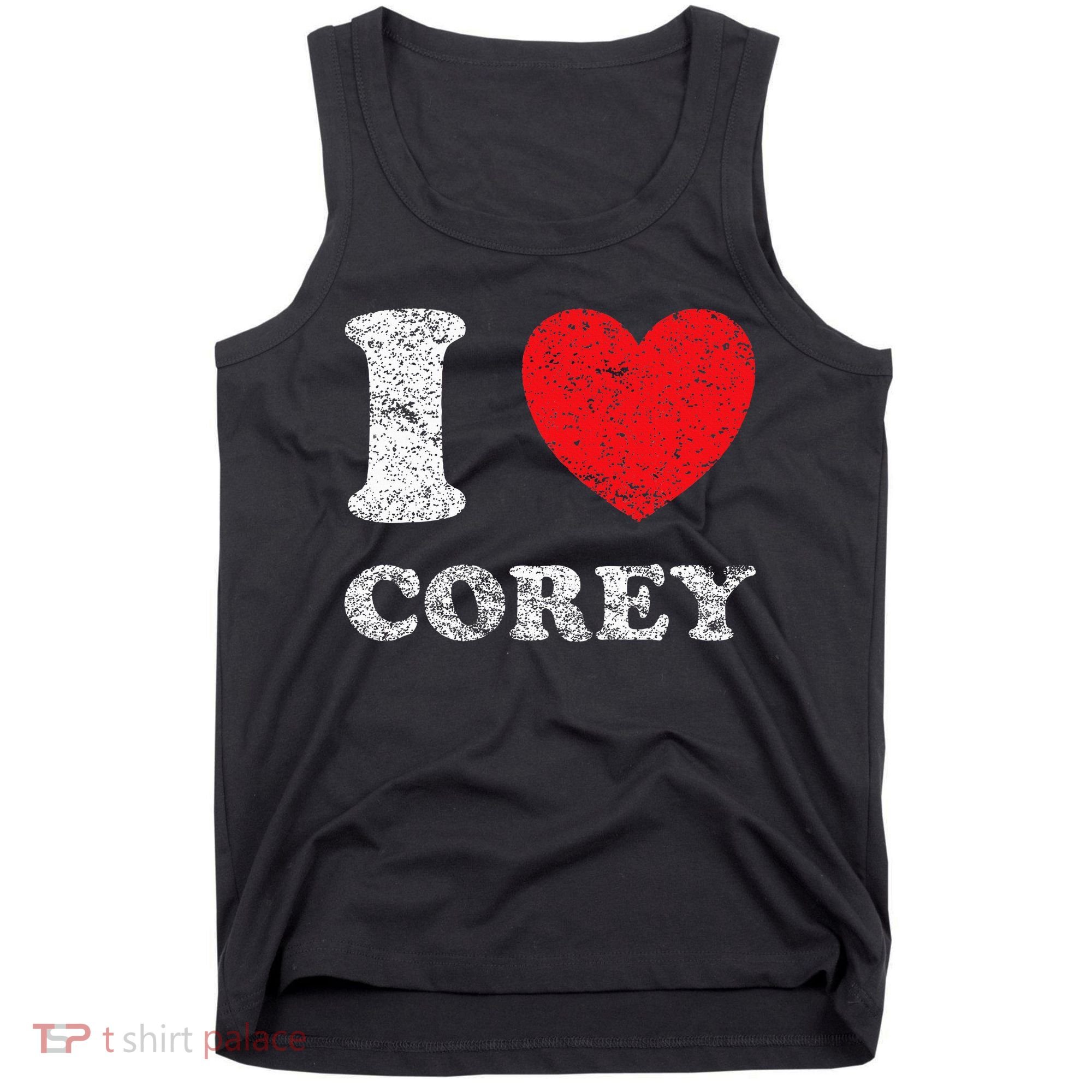 Distressed Grunge Worn Out Style I Love Corey Tank Top