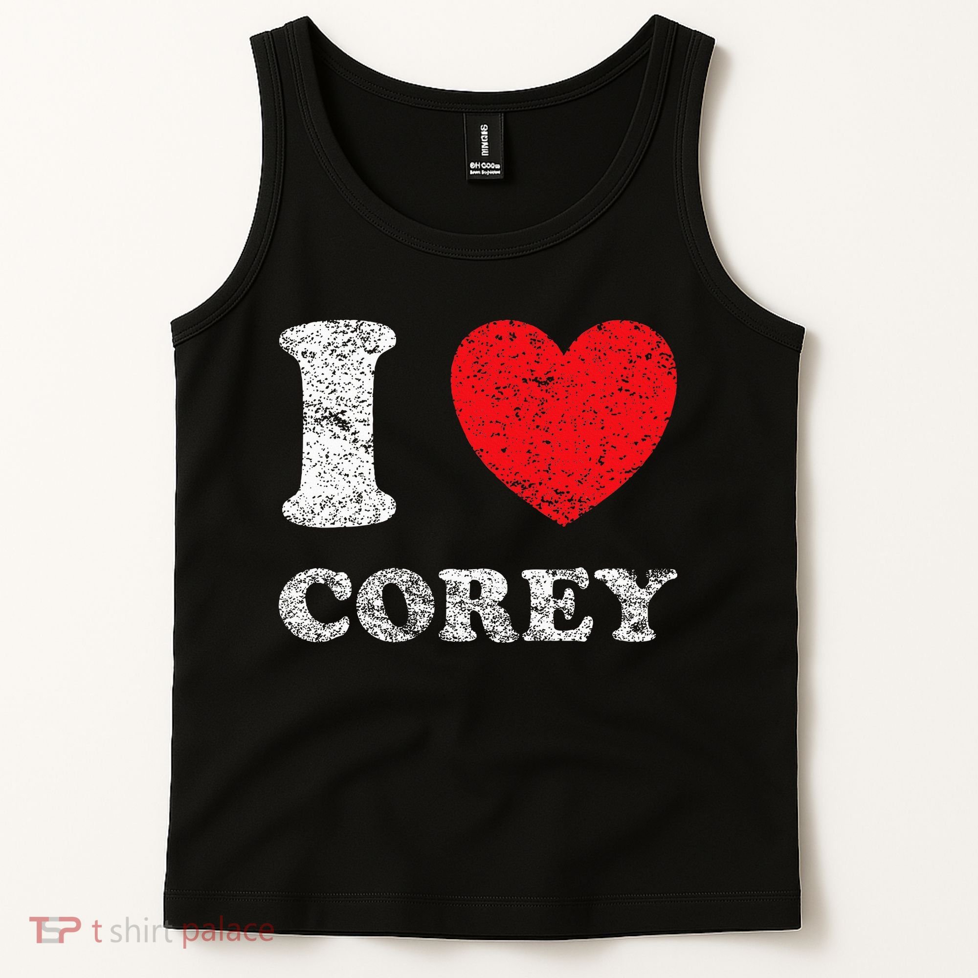 Distressed Grunge Worn Out Style I Love Corey Tank Top