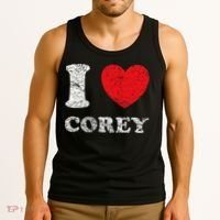 Distressed Grunge Worn Out Style I Love Corey Tank Top thumb 3
