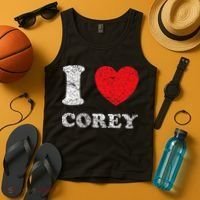 Distressed Grunge Worn Out Style I Love Corey Tank Top thumb 4