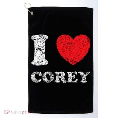Distressed Grunge Worn Out Style I Love Corey Golf Towel