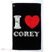 Distressed Grunge Worn Out Style I Love Corey Golf Towel thumb 0