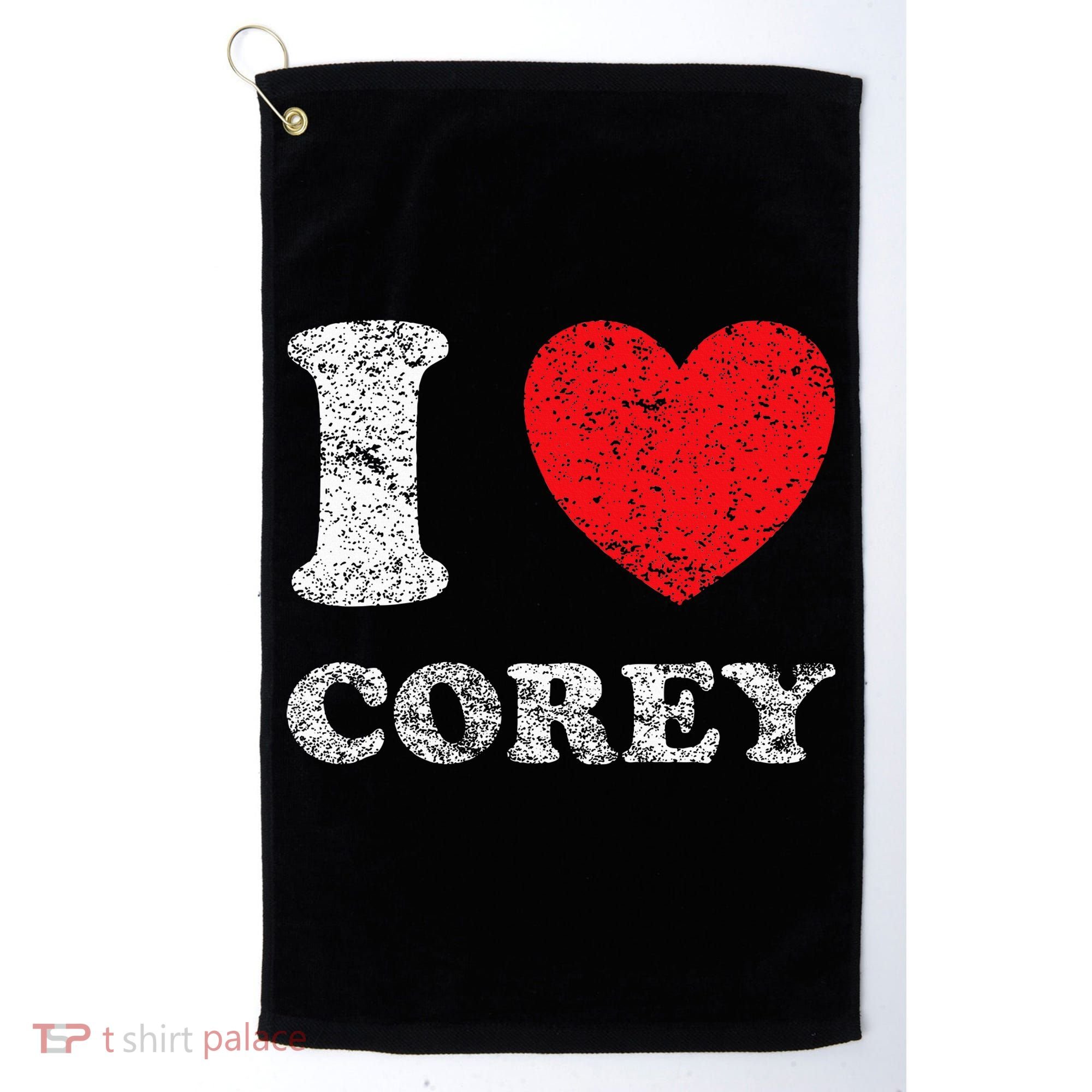Distressed Grunge Worn Out Style I Love Corey Golf Towel