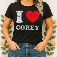 Distressed Grunge Worn Out Style I Love Corey Women's T-Shirt thumb 2