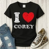 Distressed Grunge Worn Out Style I Love Corey Women's T-Shirt thumb 3
