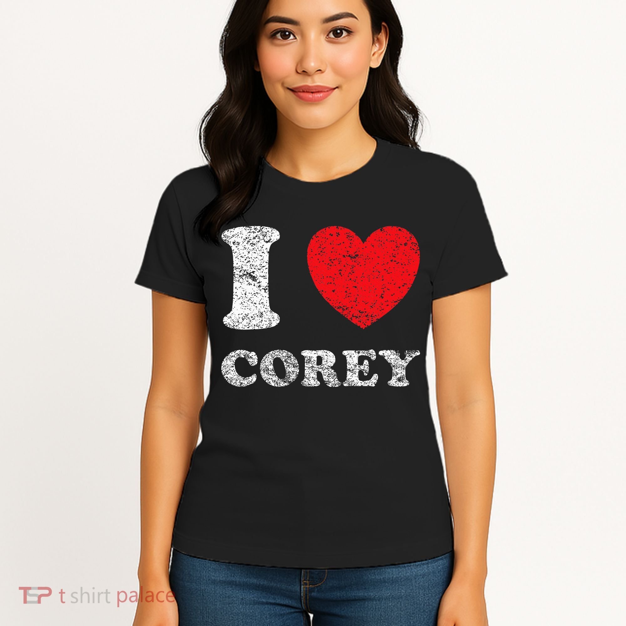 Distressed Grunge Worn Out Style I Love Corey Women's T-Shirt