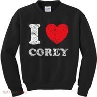 Distressed Grunge Worn Out Style I Love Corey Kids Sweatshirt thumb 0