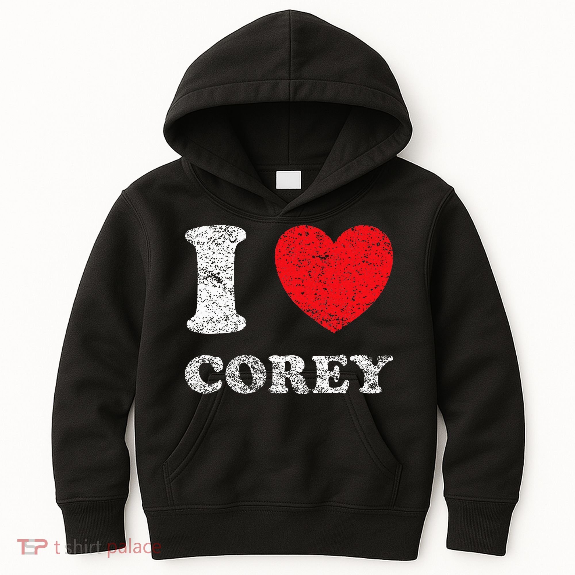 Distressed Grunge Worn Out Style I Love Corey Kids Hoodie