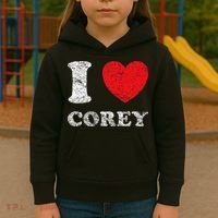 Distressed Grunge Worn Out Style I Love Corey Kids Hoodie thumb 3