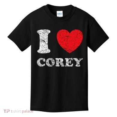 Distressed Grunge Worn Out Style I Love Corey Kids T-Shirt
