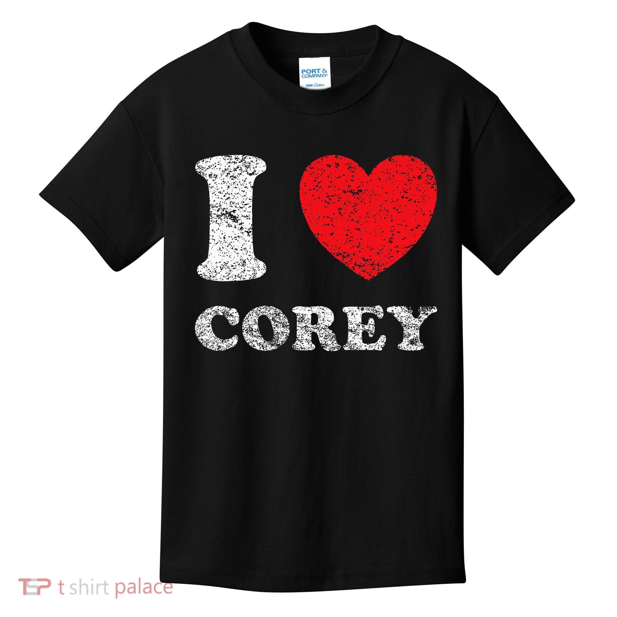Distressed Grunge Worn Out Style I Love Corey Kids T-Shirt