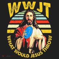 Disc Golf What Would Jesus Throw Frisbee Golf Wwjt Christian Women's Sweatshirt thumb 2