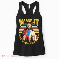 Disc Golf What Would Jesus Throw Frisbee Golf Wwjt Christian Women's Tank Top thumb 0
