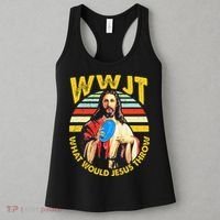Disc Golf What Would Jesus Throw Frisbee Golf Wwjt Christian Women's Tank Top thumb 3