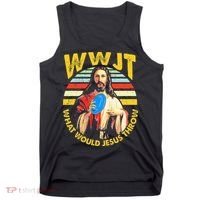 Disc Golf What Would Jesus Throw Frisbee Golf Wwjt Christian Tank Top thumb 0