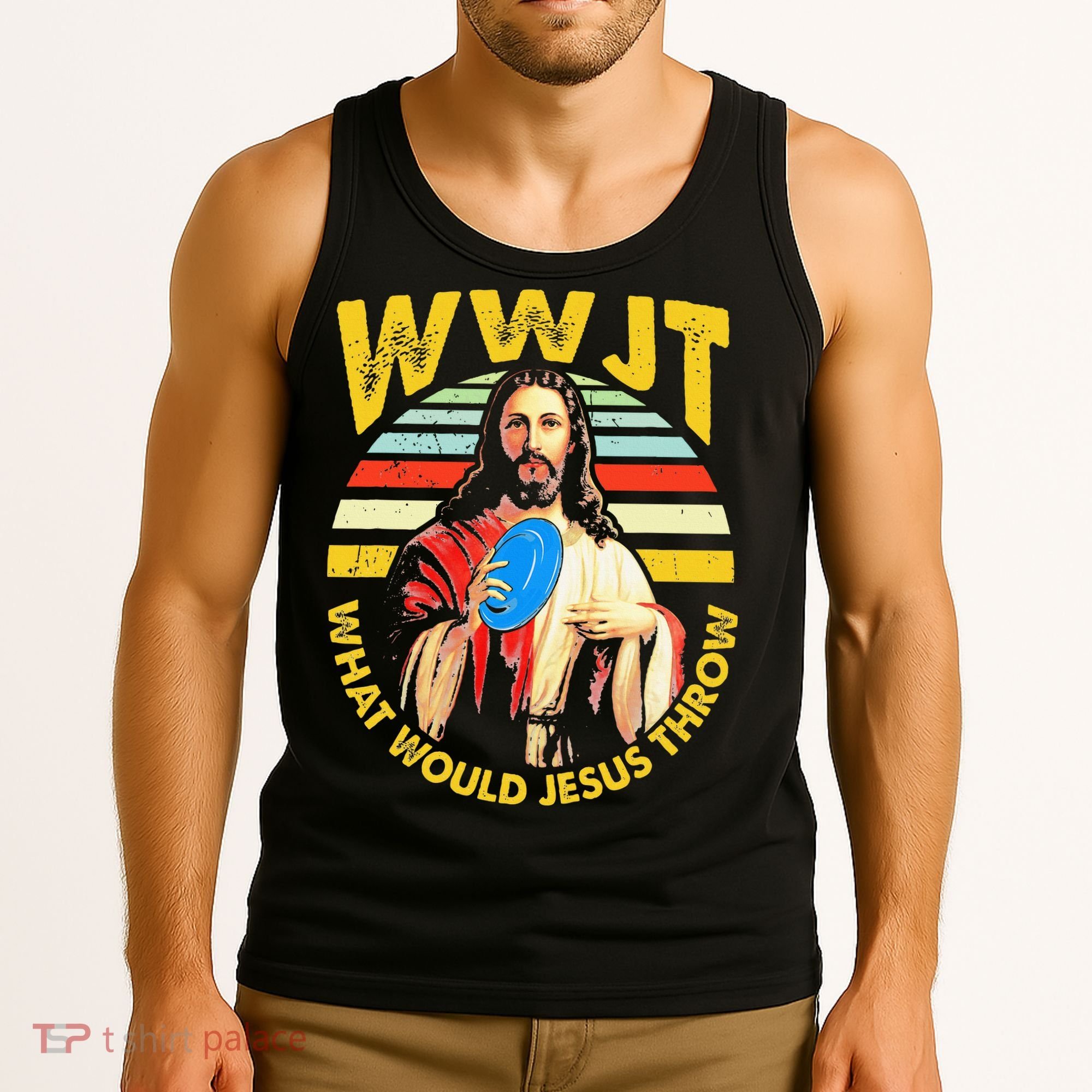 Disc Golf What Would Jesus Throw Frisbee Golf Wwjt Christian Tank Top