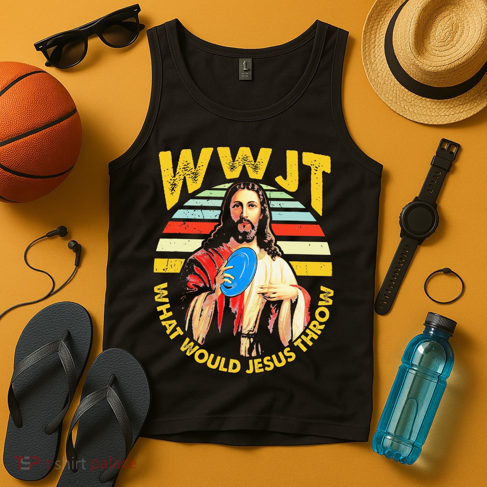 Disc Golf What Would Jesus Throw Frisbee Golf Wwjt Christian Tank Top