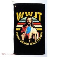 Disc Golf What Would Jesus Throw Frisbee Golf Wwjt Christian Golf Towel thumb 0