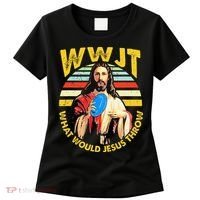 Disc Golf What Would Jesus Throw Frisbee Golf Wwjt Christian Women's T-Shirt thumb 0