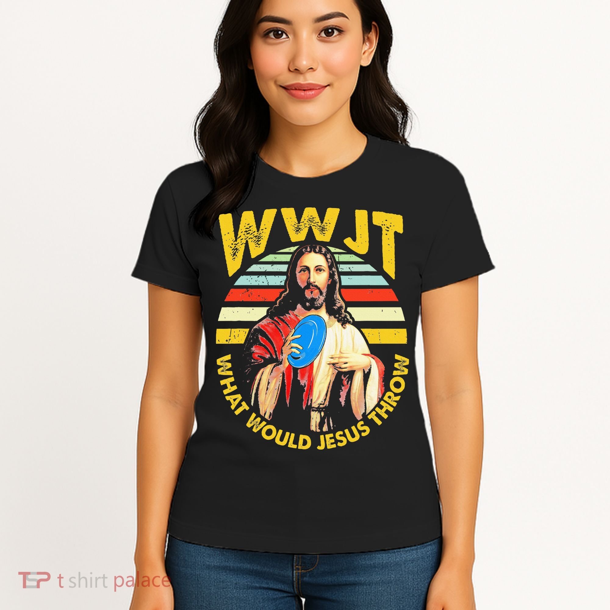 Disc Golf What Would Jesus Throw Frisbee Golf Wwjt Christian Women's T-Shirt