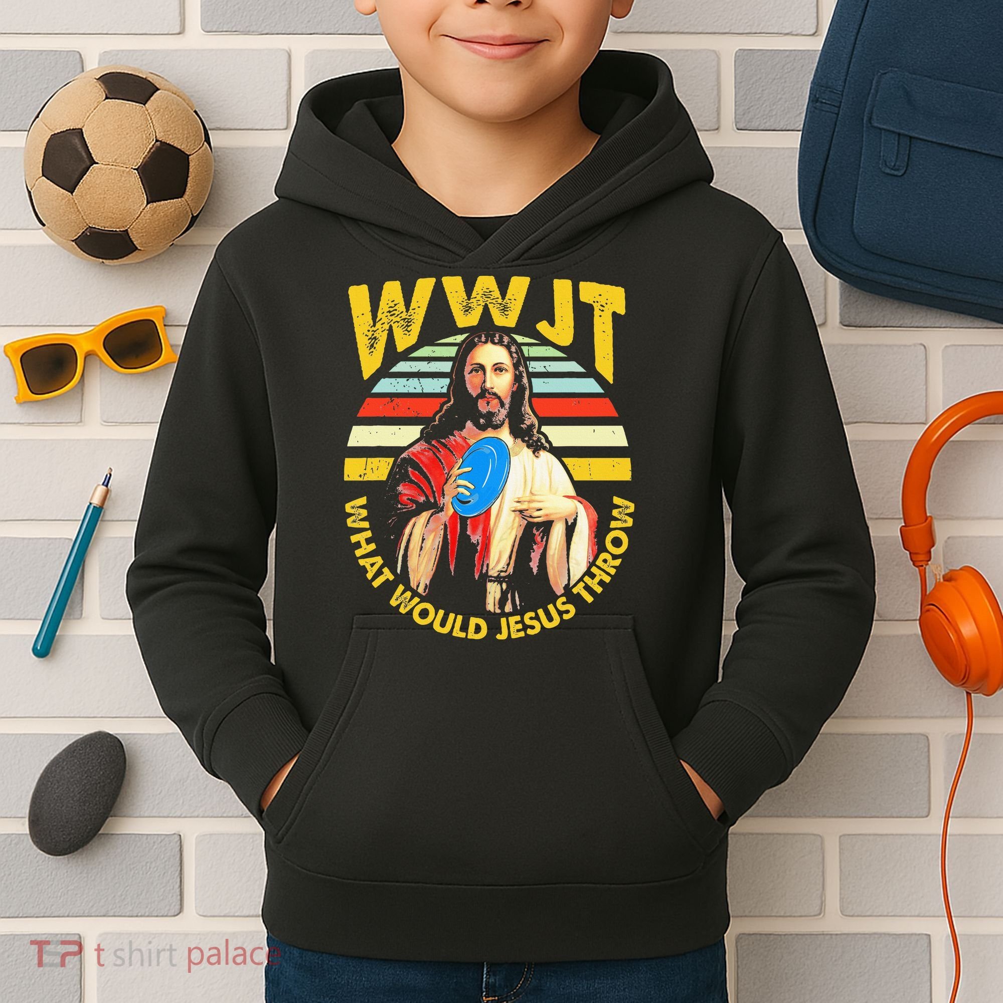 Disc Golf What Would Jesus Throw Frisbee Golf Wwjt Christian Kids Hoodie