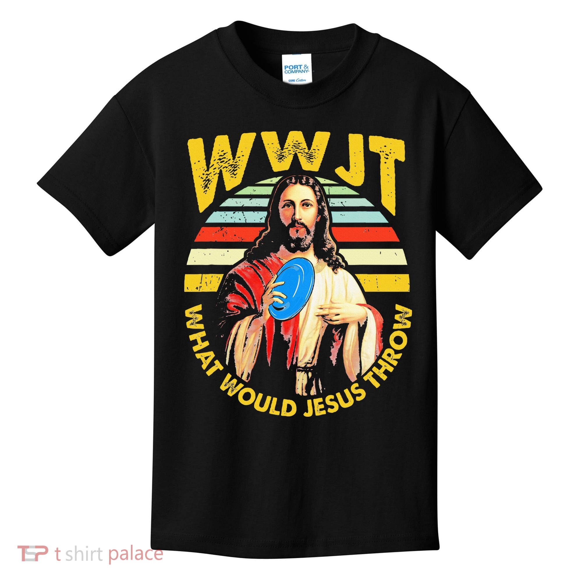 Disc Golf What Would Jesus Throw Frisbee Golf Wwjt Christian Kids T-Shirt