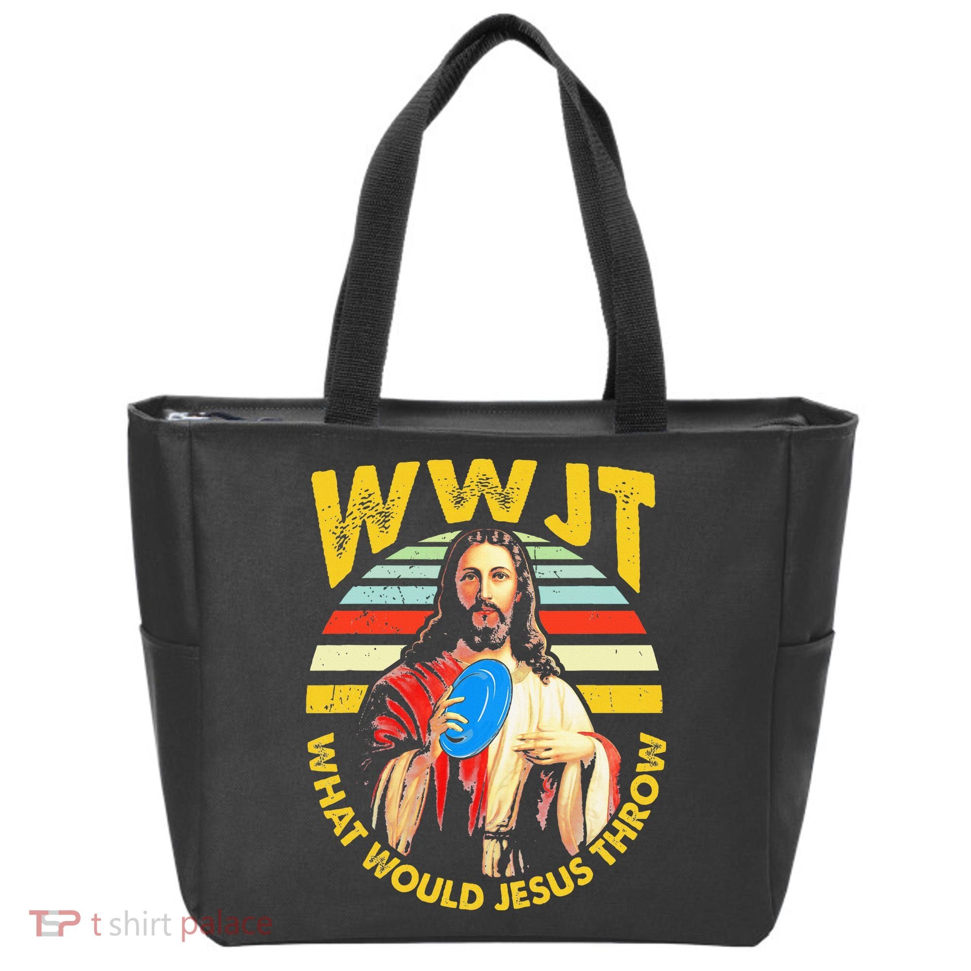 Disc Golf What Would Jesus Throw Frisbee Golf Wwjt Christian Tote Bag