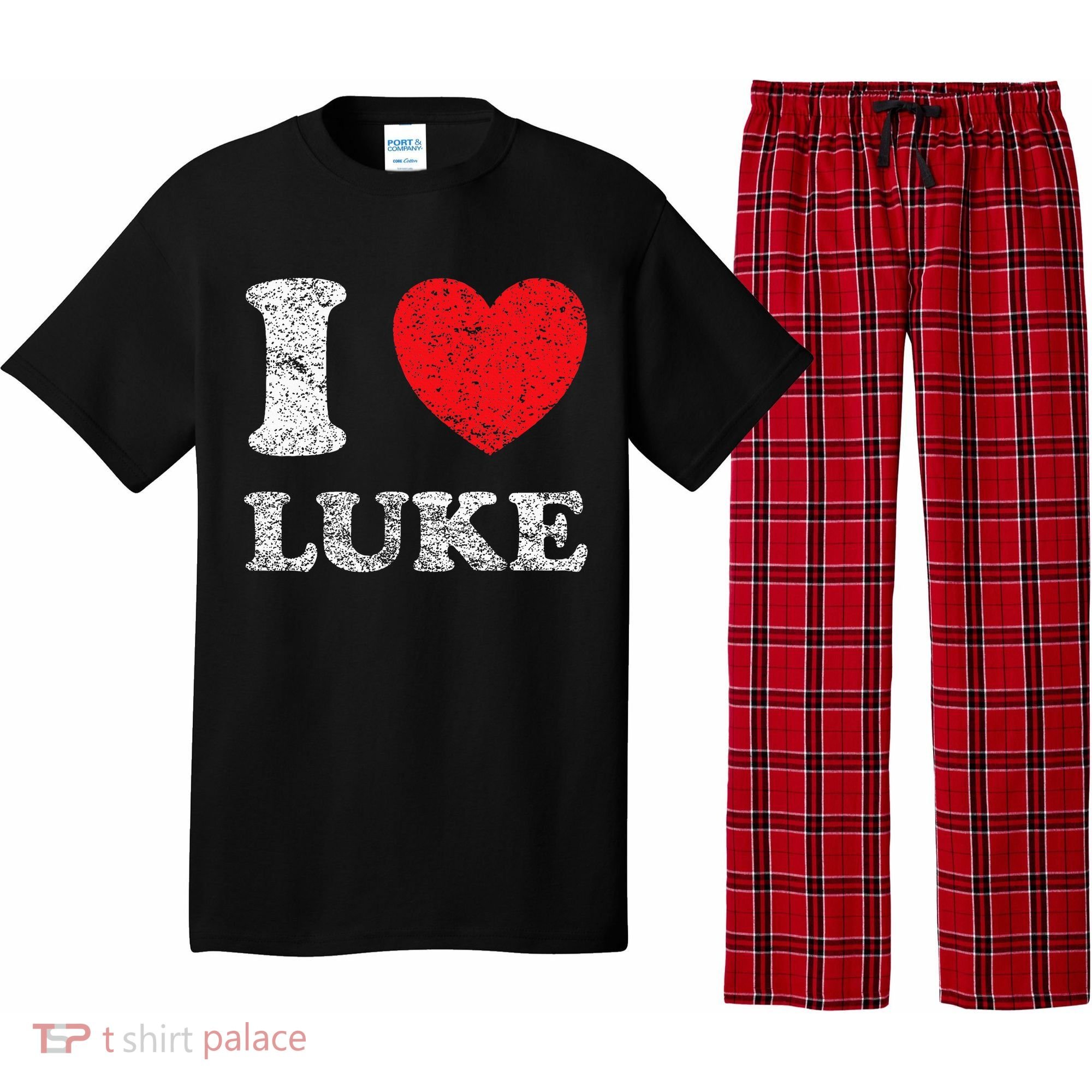 Distressed Grunge Worn Out Style I Love Luke Pajama Set