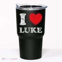 Distressed Grunge Worn Out Style I Love Luke Tumbler thumb 0