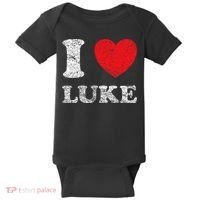 Distressed Grunge Worn Out Style I Love Luke Baby Bodysuit thumb 0