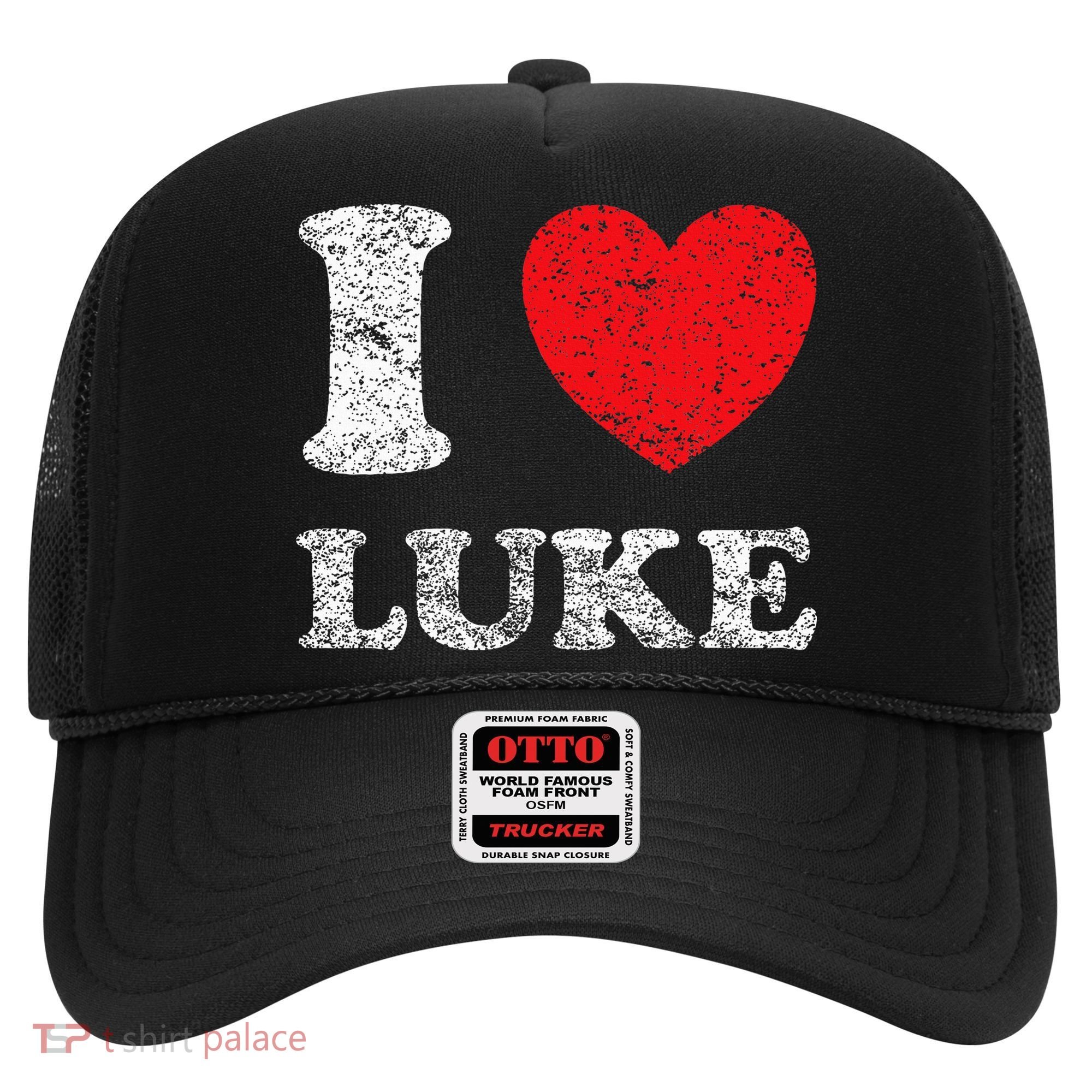 Distressed Grunge Worn Out Style I Love Luke Hat