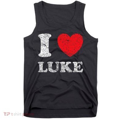 Distressed Grunge Worn Out Style I Love Luke Tank Top
