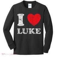 Distressed Grunge Worn Out Style I Love Luke Kids Long Sleeve Shirt thumb 0