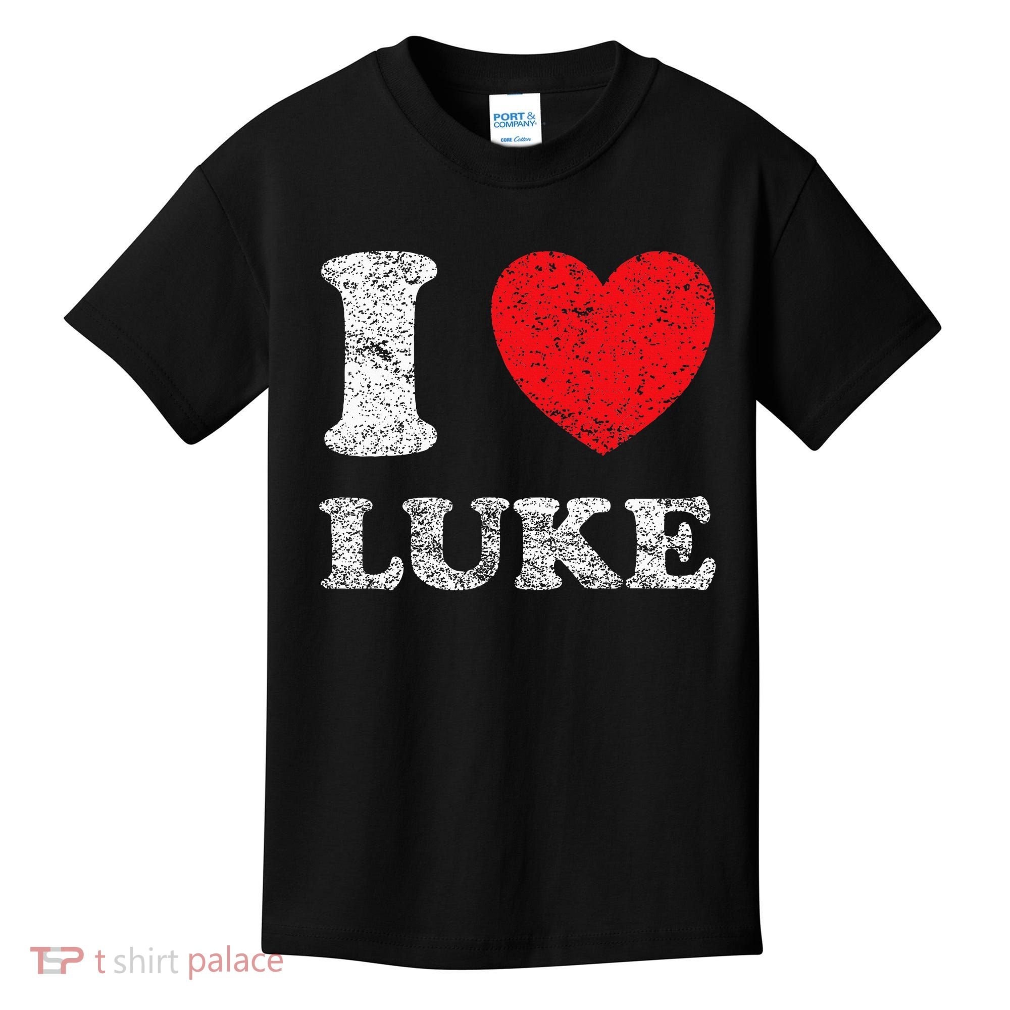 Distressed Grunge Worn Out Style I Love Luke Kids T-Shirt