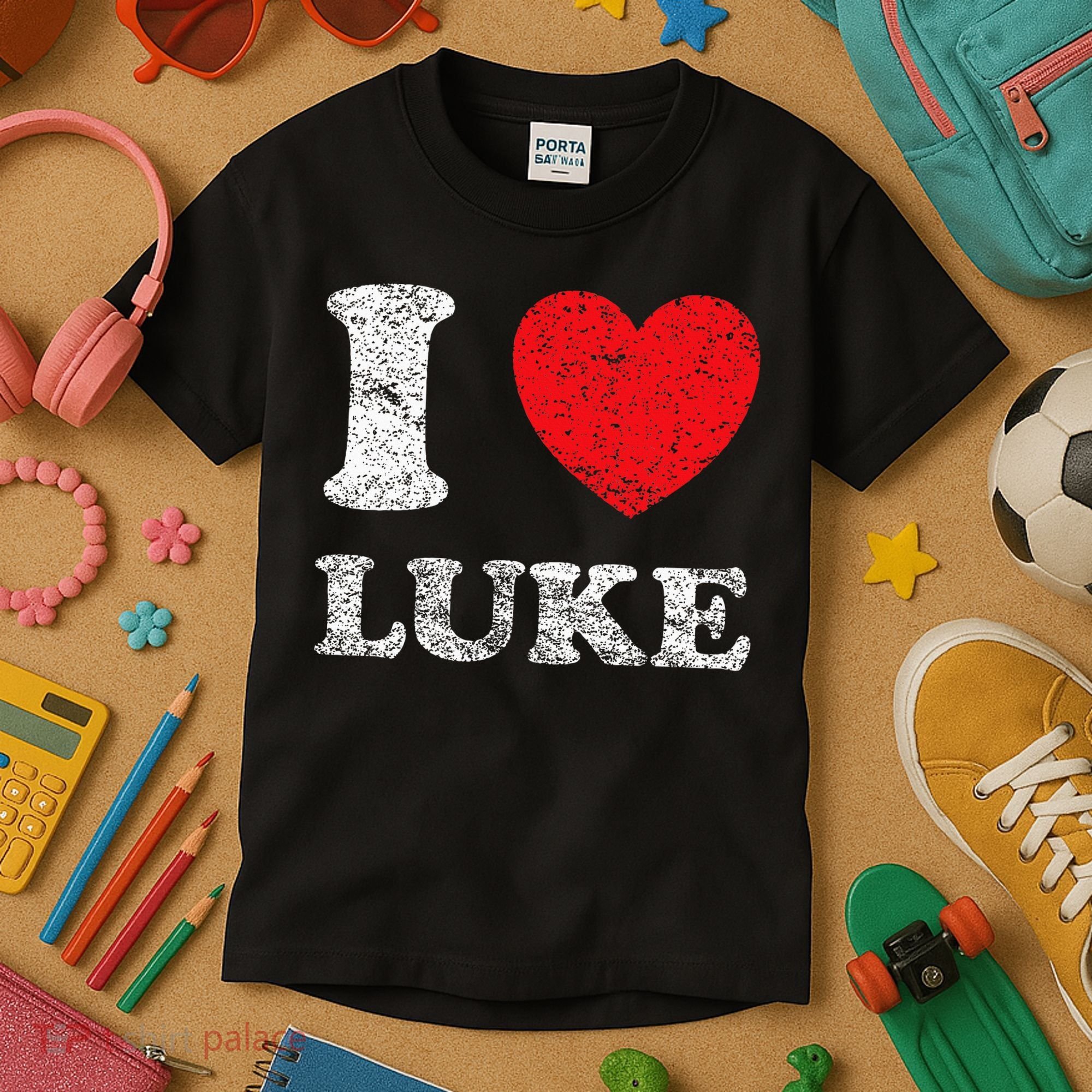 Distressed Grunge Worn Out Style I Love Luke Kids T-Shirt