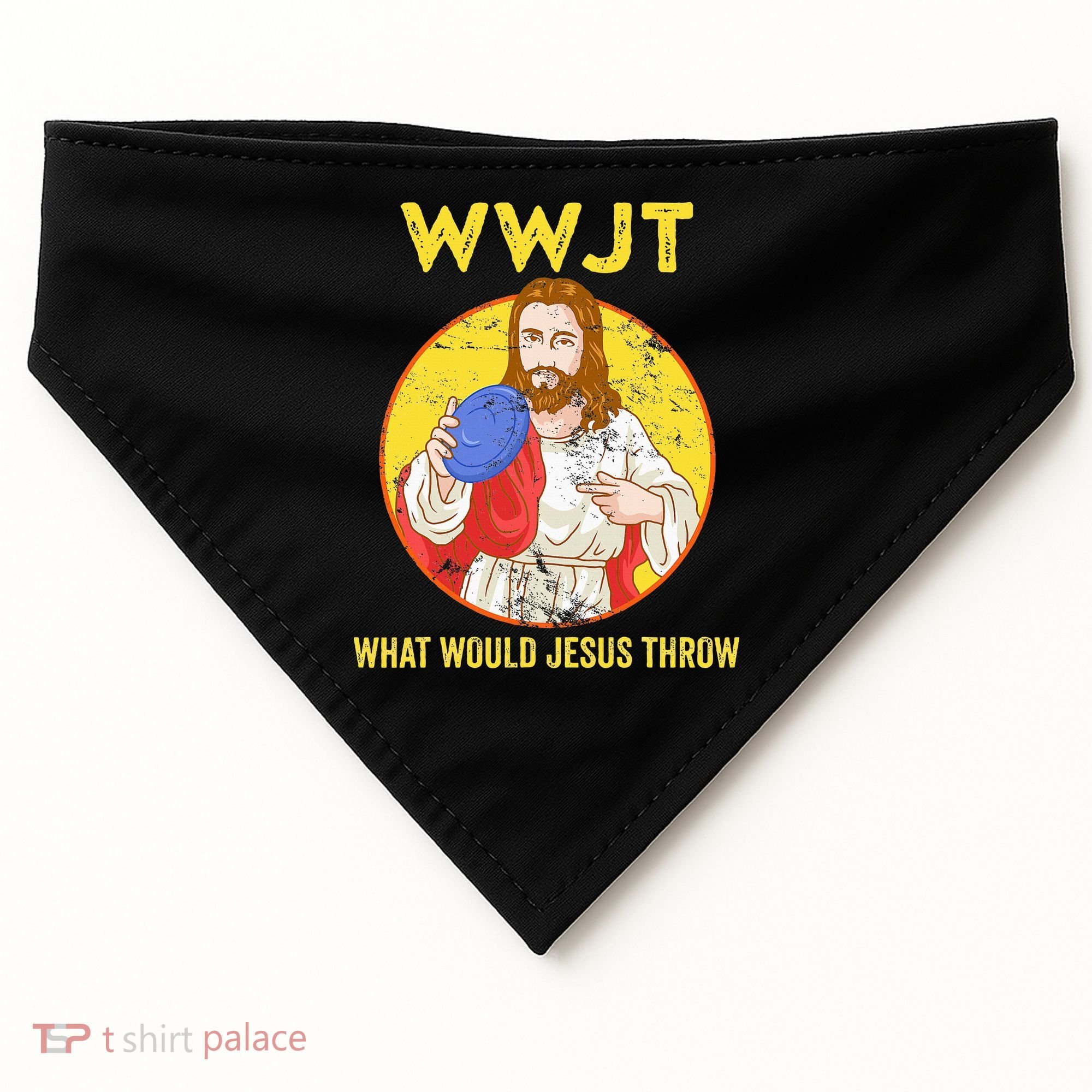 Disc Golf What Would Jesus Throw Frisbee Golf USA-Made Doggie Bandana