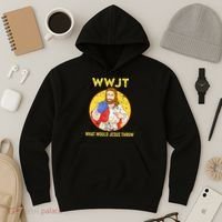 Disc Golf What Would Jesus Throw Frisbee Golf Hoodie thumb 3