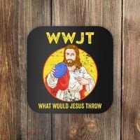 Disc Golf What Would Jesus Throw Frisbee Golf Coaster thumb 0