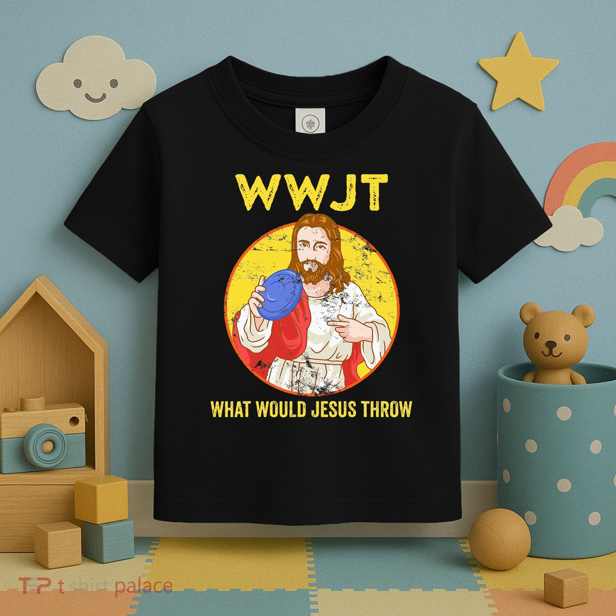 Disc Golf What Would Jesus Throw Frisbee Golf Toddler T-Shirt