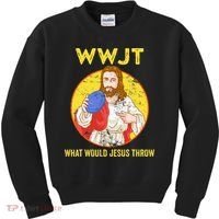 Disc Golf What Would Jesus Throw Frisbee Golf Kids Sweatshirt thumb 0