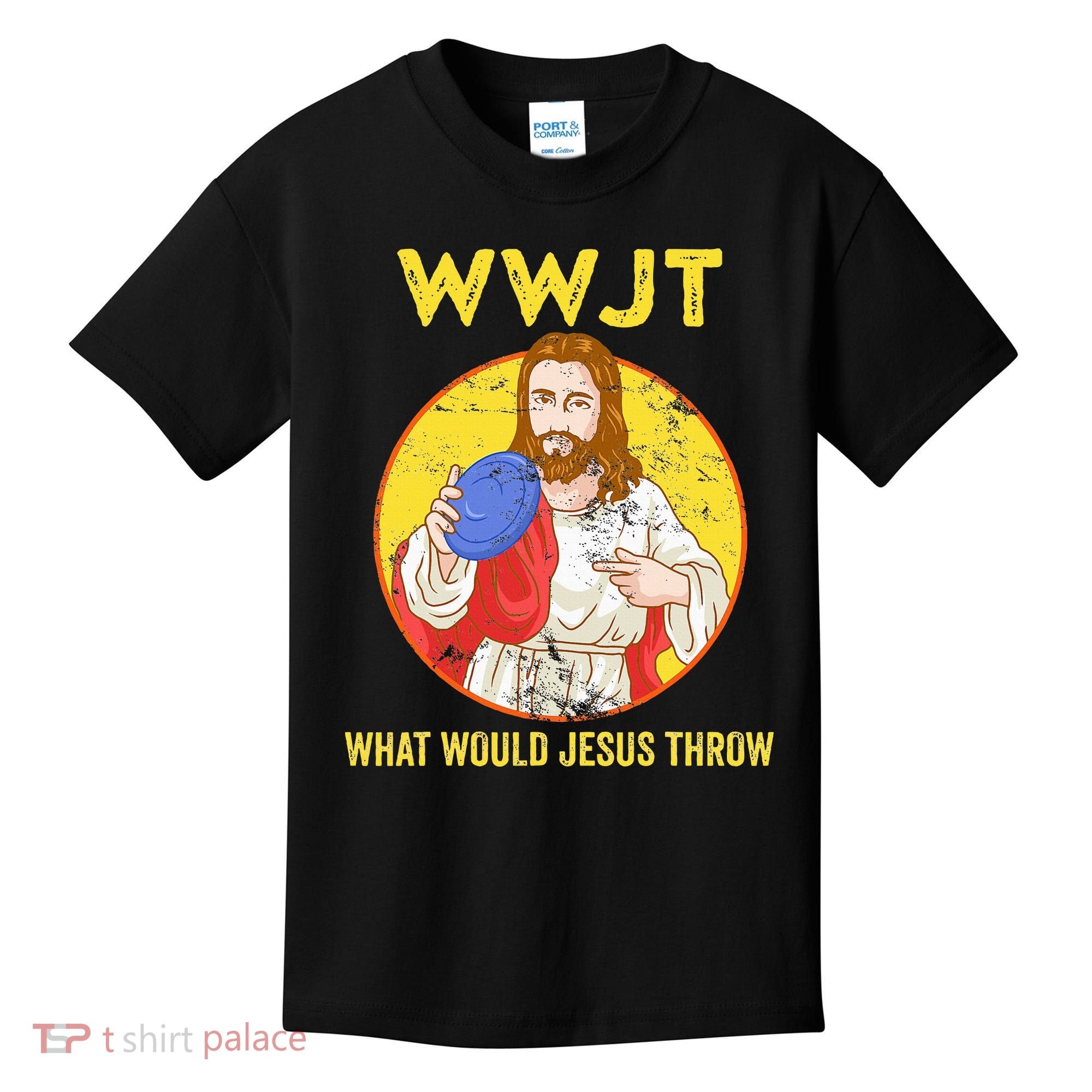 Disc Golf What Would Jesus Throw Frisbee Golf Kids T-Shirt