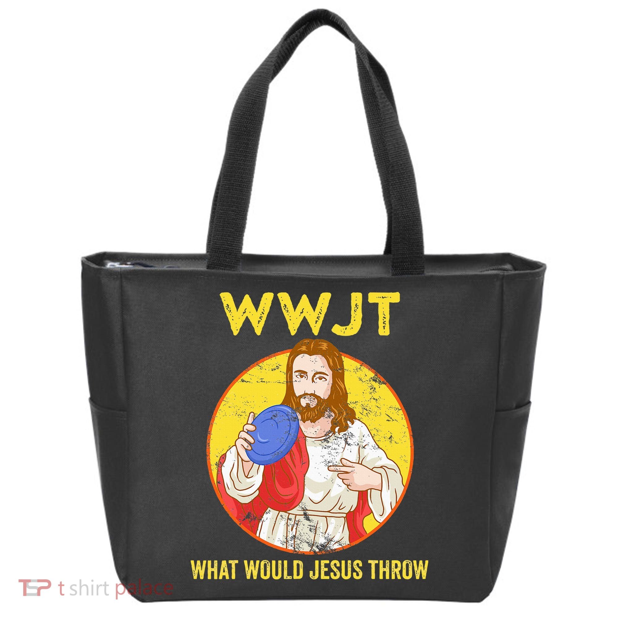 Disc Golf What Would Jesus Throw Frisbee Golf Tote Bag