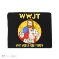 Disc Golf What Would Jesus Throw Frisbee Golf Mousepad thumb 0