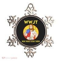 Disc Golf What Would Jesus Throw Frisbee Golf Ornament thumb 0